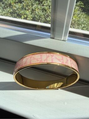 Vineyard Vines Pink and Gold Enamel Bangle Bracelet